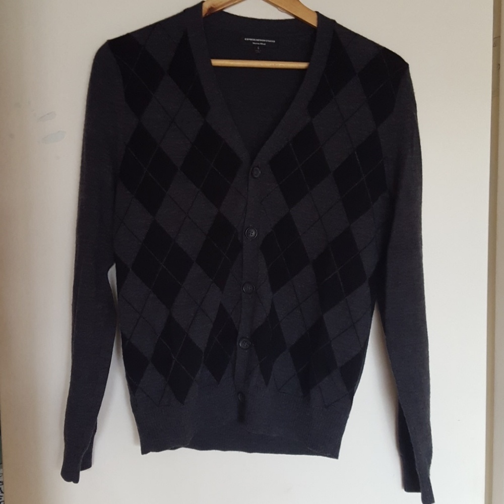 Express argyle cardigan